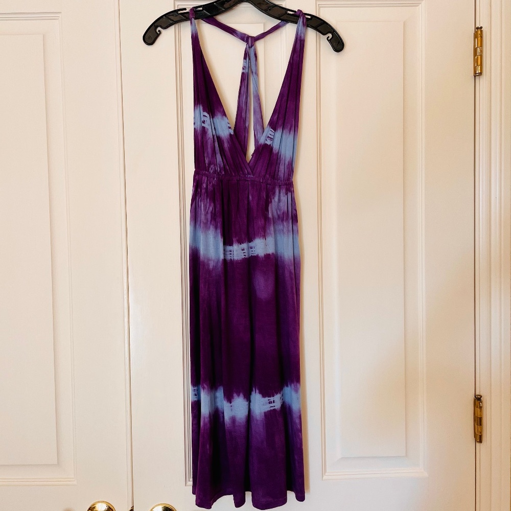 Tropical Summer Halter Midi Dress